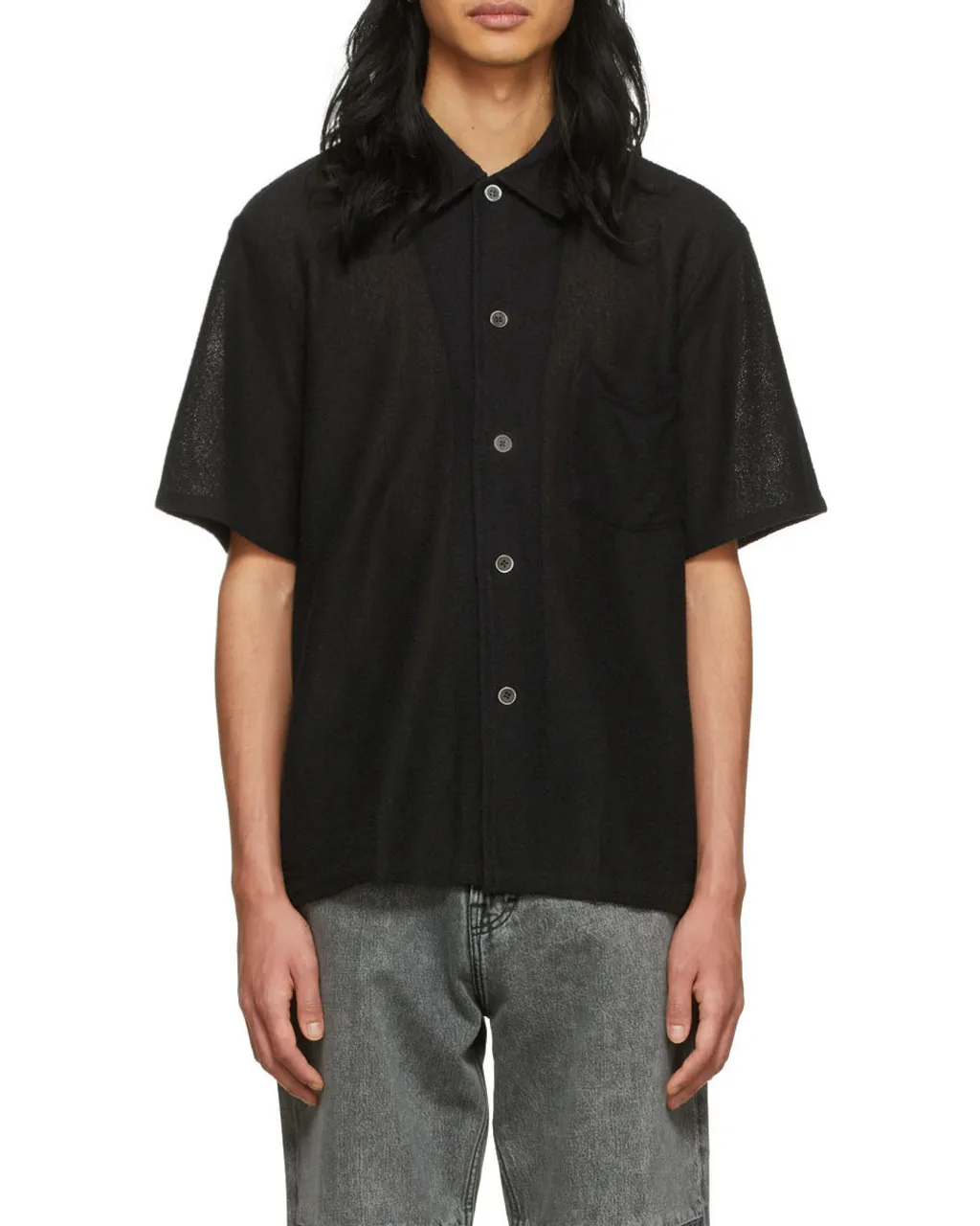 Short Sleeved Buttoned Box Shirt