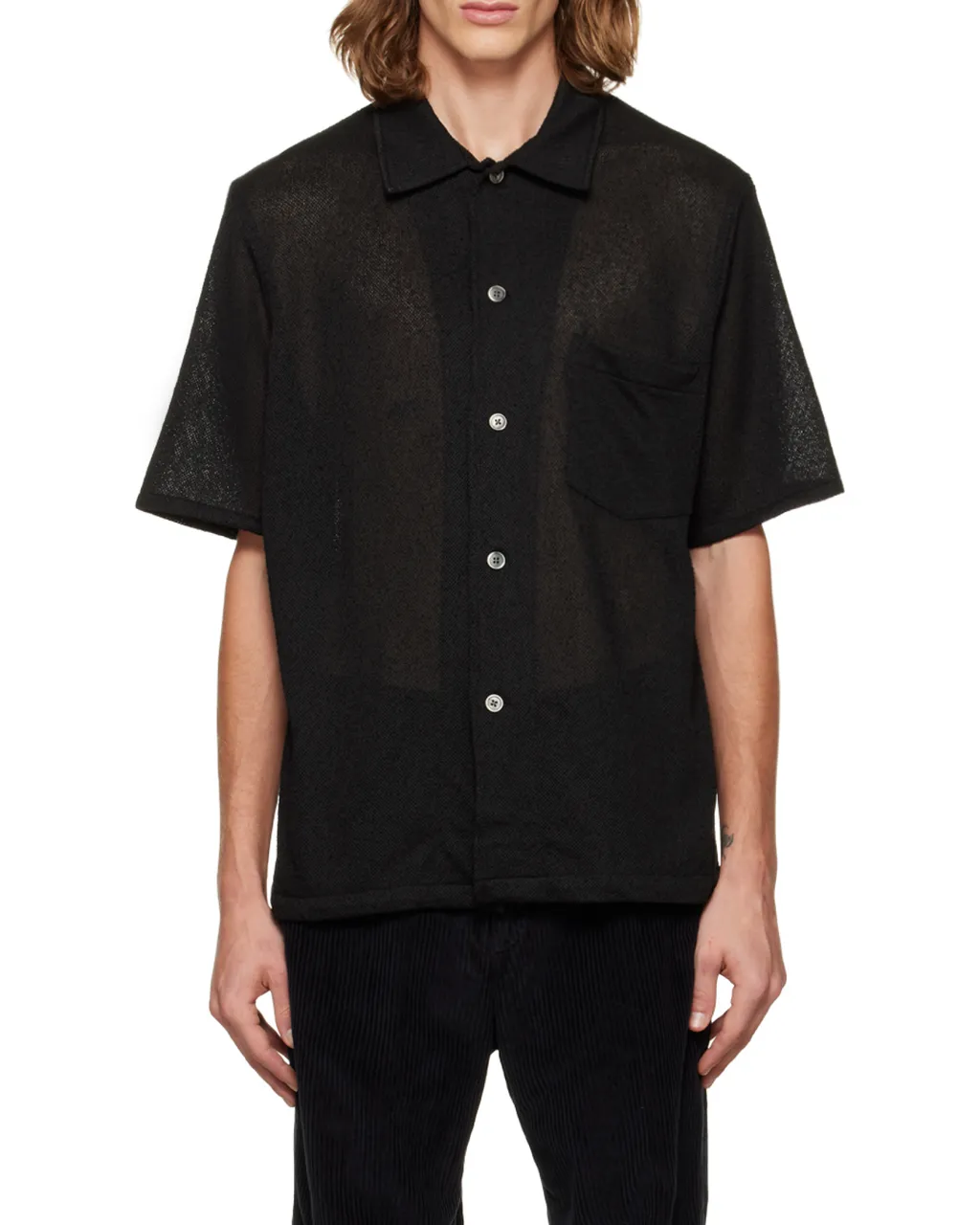 Short Sleeved Buttoned Box Shirt
