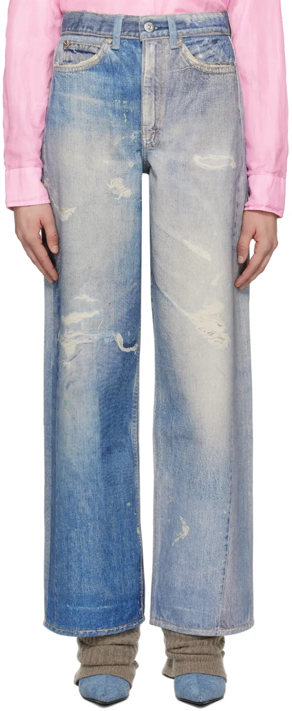 Digital Print Denim Jeans