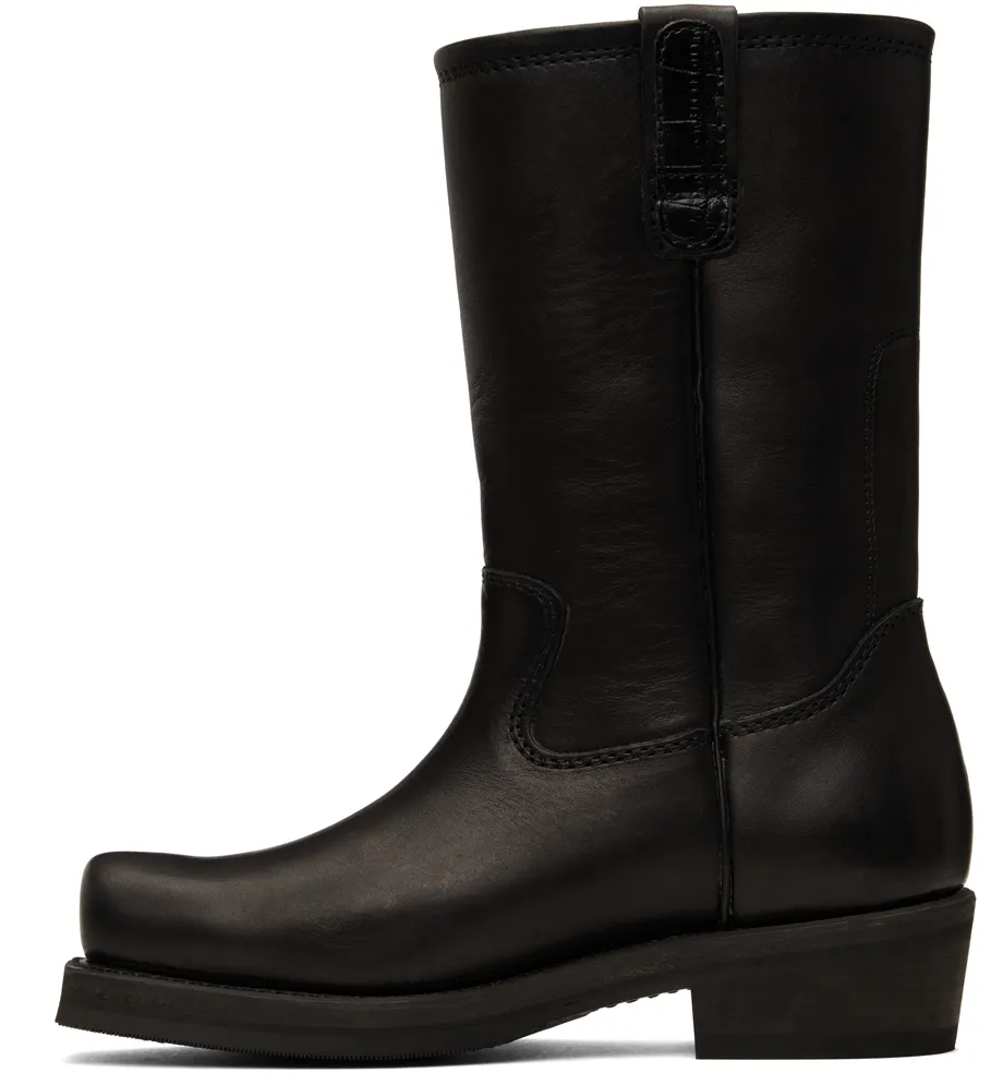 Calf-Length Leather Boots