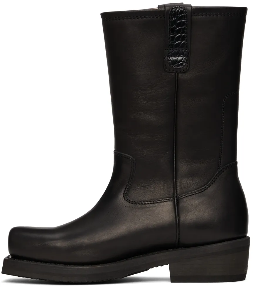 Calf-Length Leather Boots