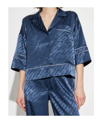 All-Over Logo Patterned Button-Up Shirt