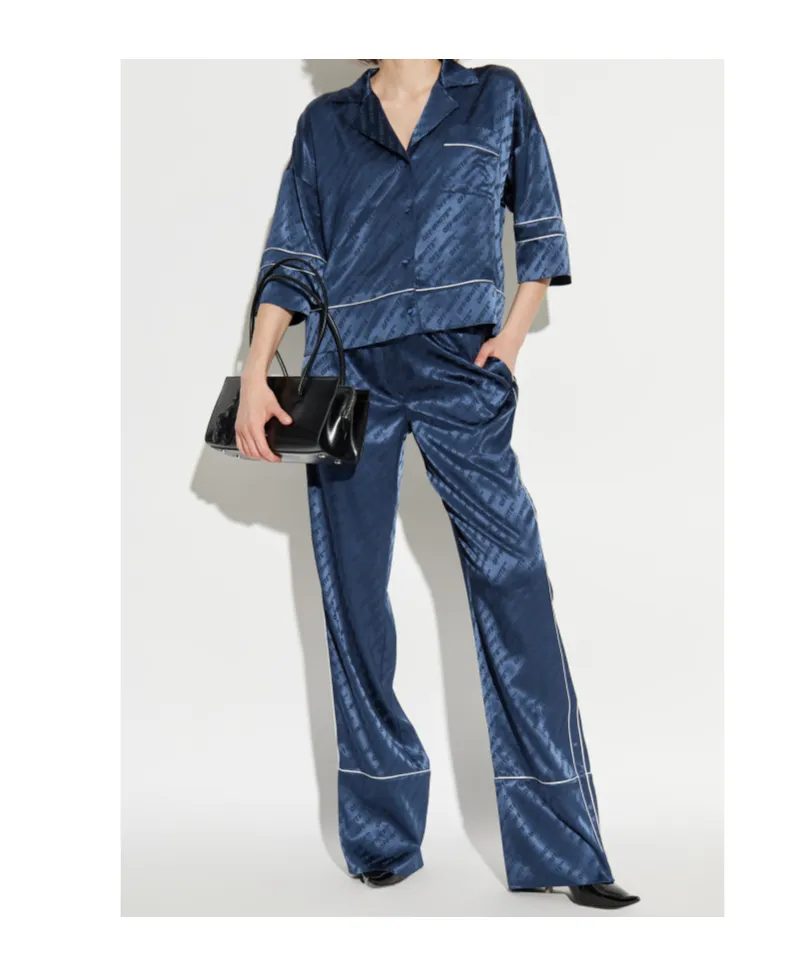 All-Over Logo Patterned Button-Up Shirt