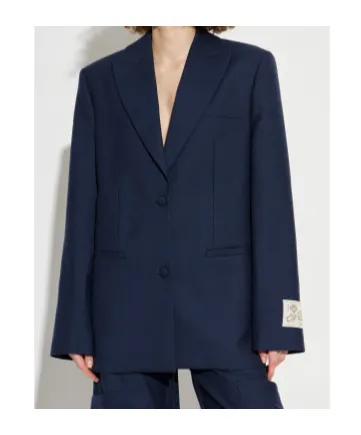 Logo Patch Single-Breasted Jacket