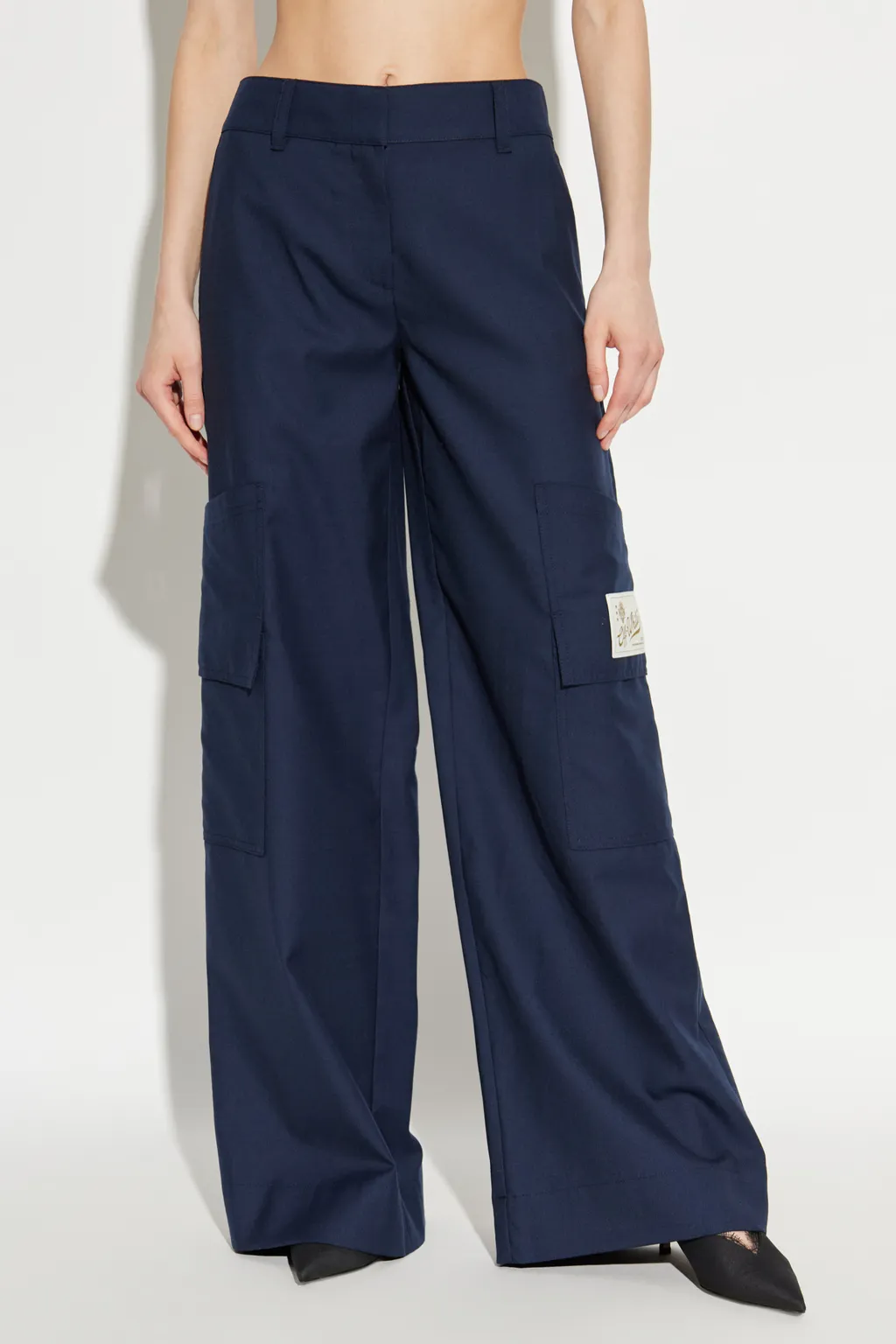 Logo Patch Wide Leg Trousers