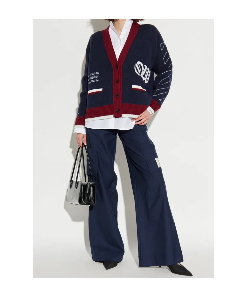Logo Patch Wide Leg Trousers