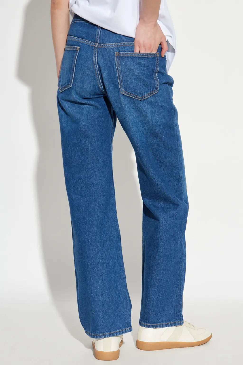 Logo Patch Straight Leg Jeans