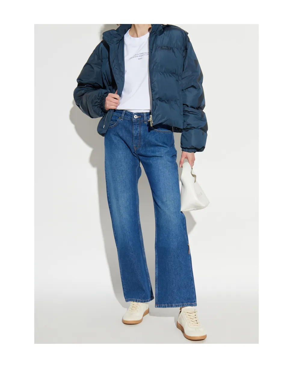 Logo Patch Straight Leg Jeans