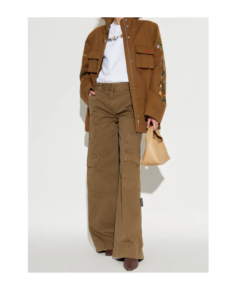 Wide Leg Cargo Trousers