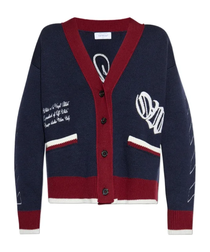 Jacquard Knit Varsity Cardigan