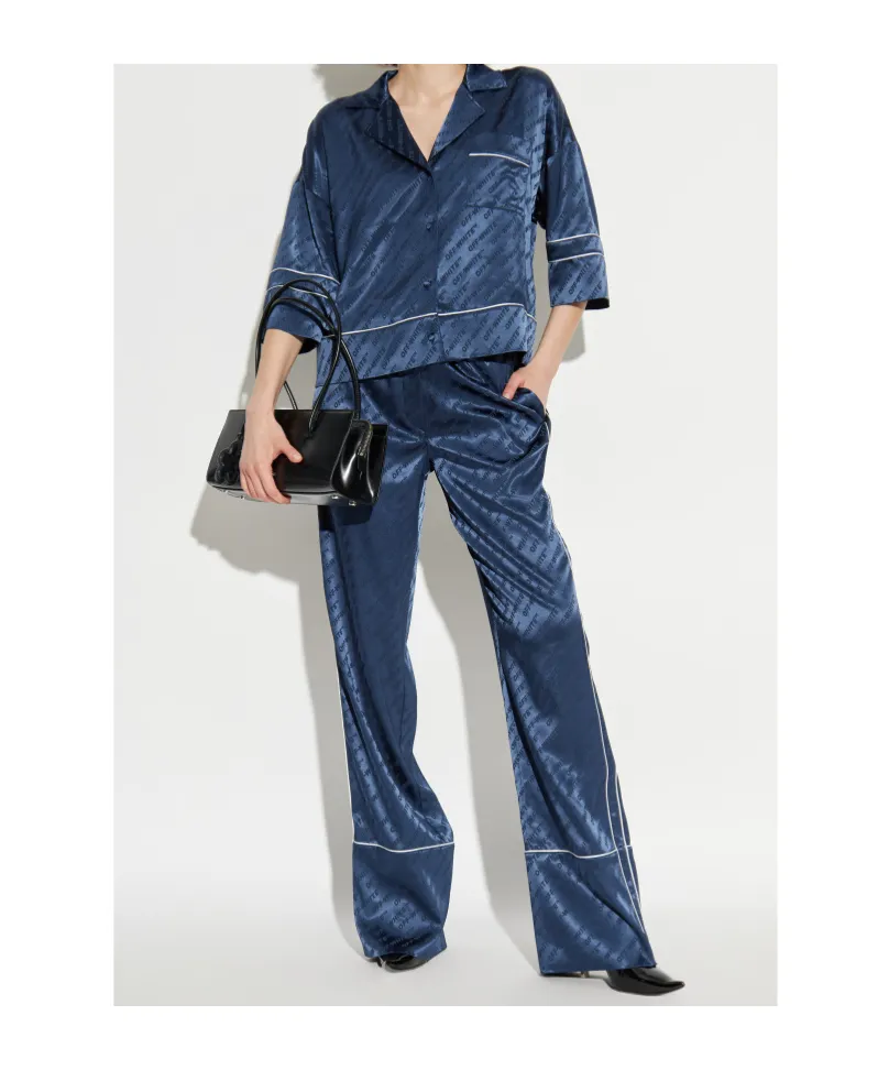 All-Over Logo Patterned Straight Leg Trousers