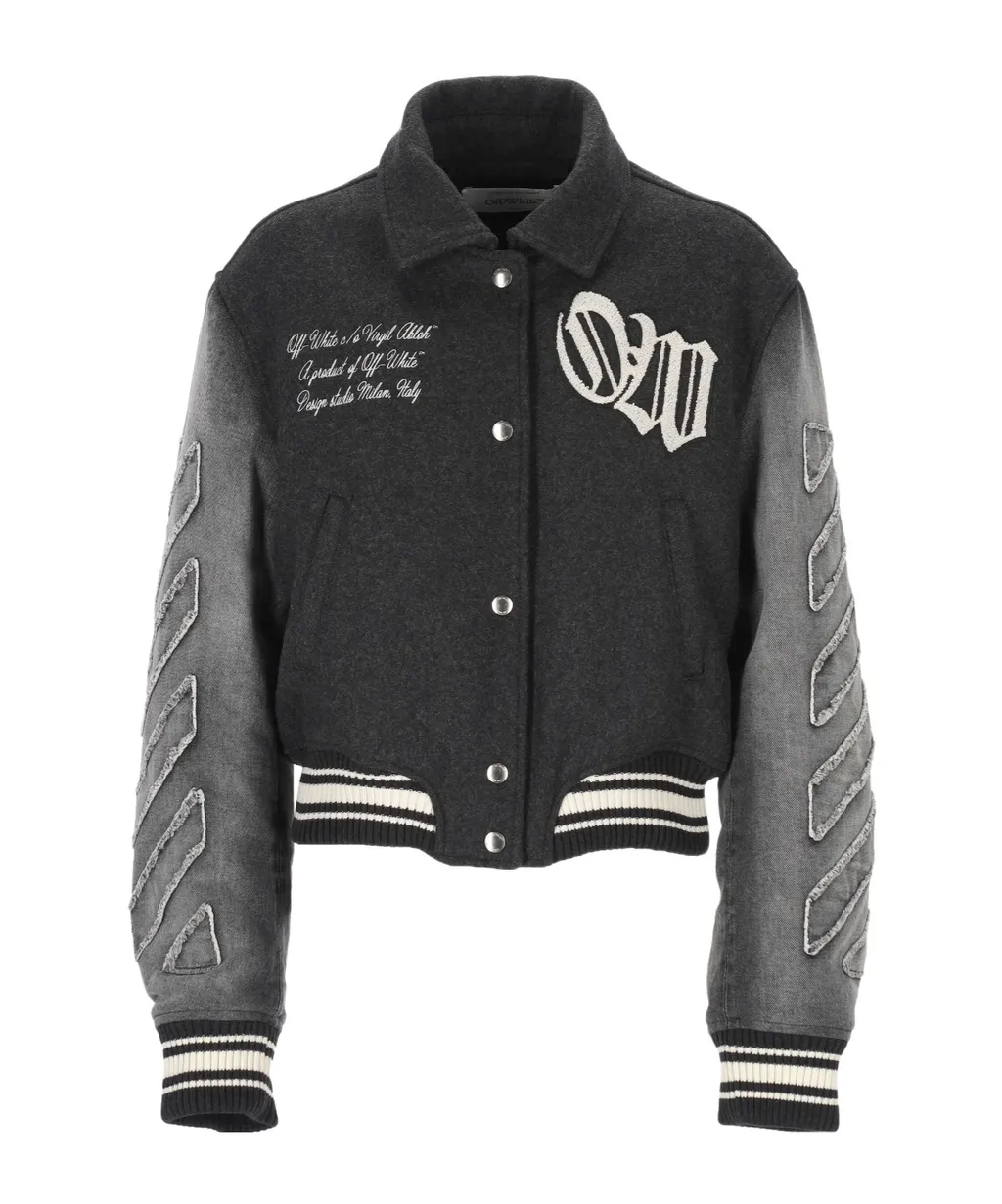 Logo Flocked Button-Up Jacket