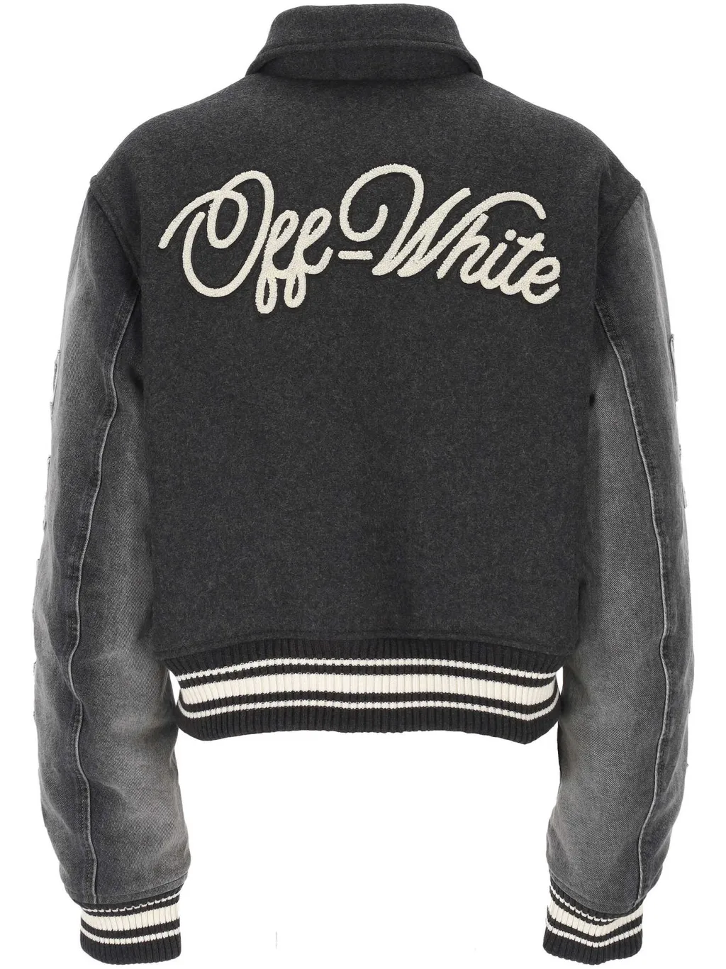 Logo Flocked Button-Up Jacket