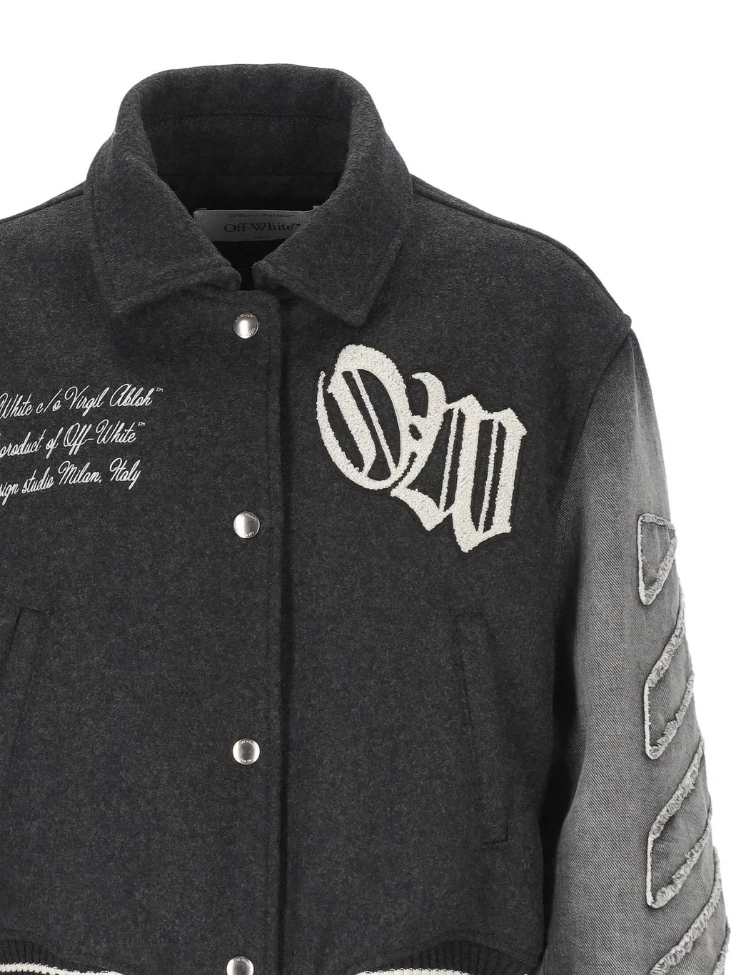 Logo Flocked Button-Up Jacket