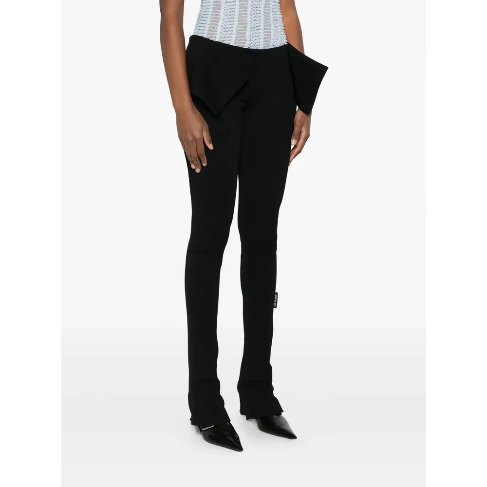 Flared-Leg Ruffled Trousers