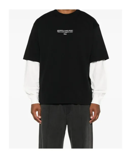 Slogan Printed Crewneck T-Shirt