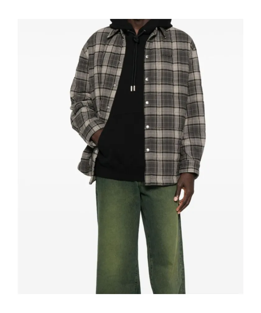 Checked Button-Up Shirt