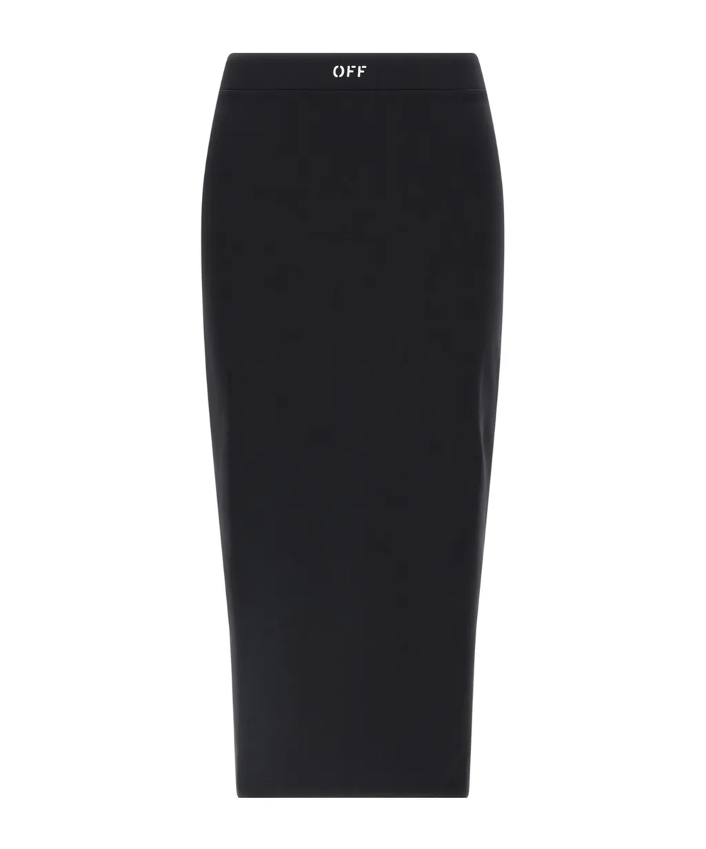 Logo Printed Midi Skirt