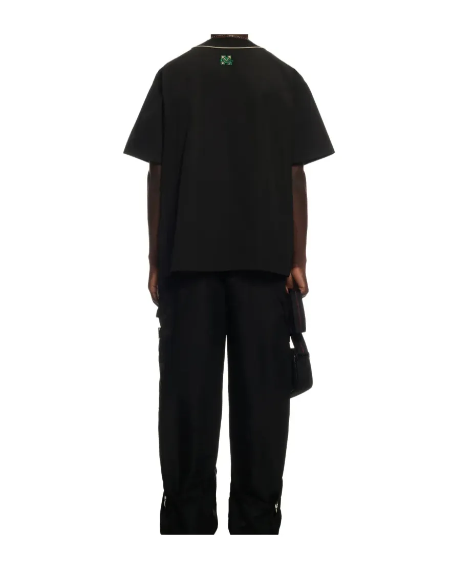 V-Neck Button-Up Baseball Shirt