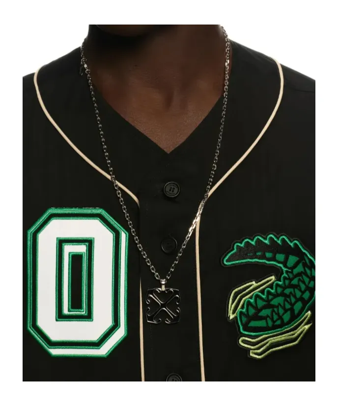 V-Neck Button-Up Baseball Shirt