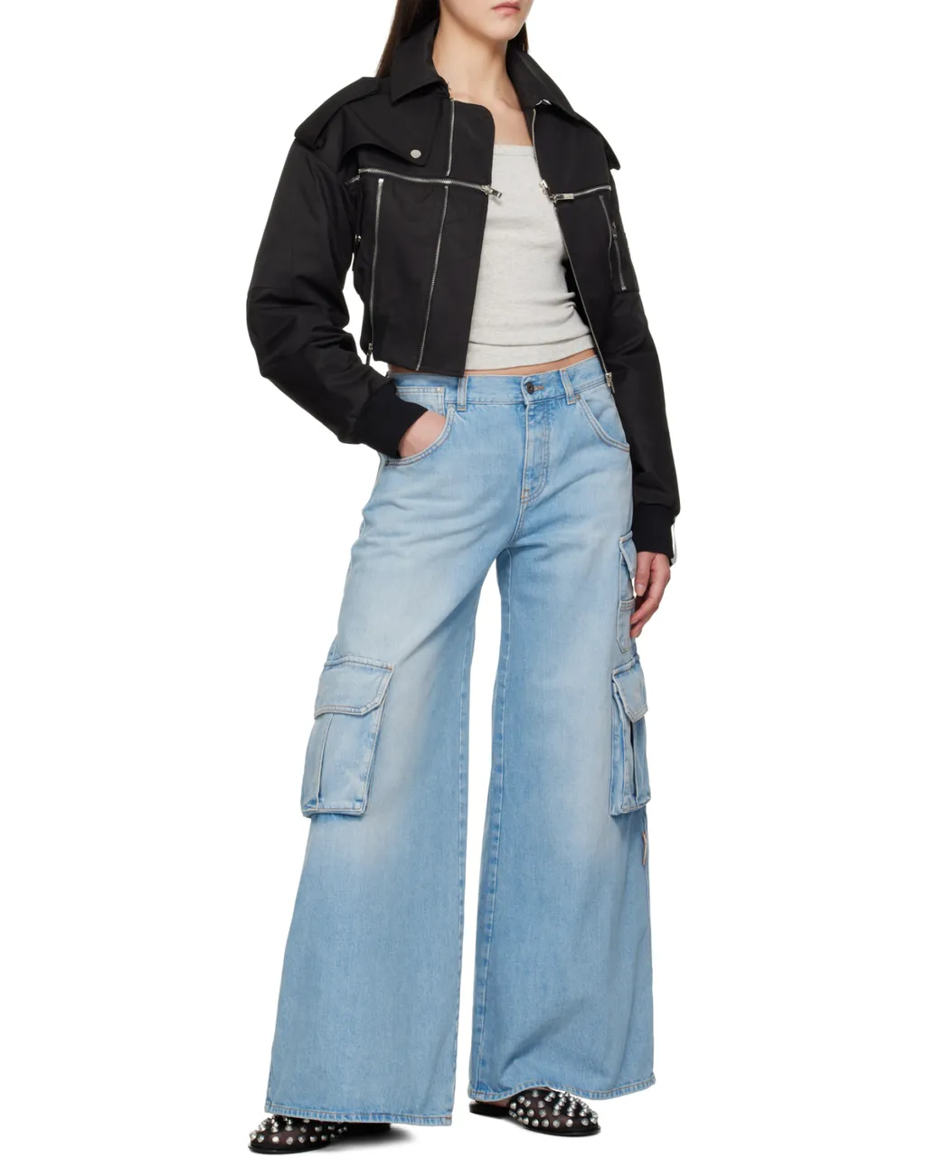 Wide Leg Cargo Jeans