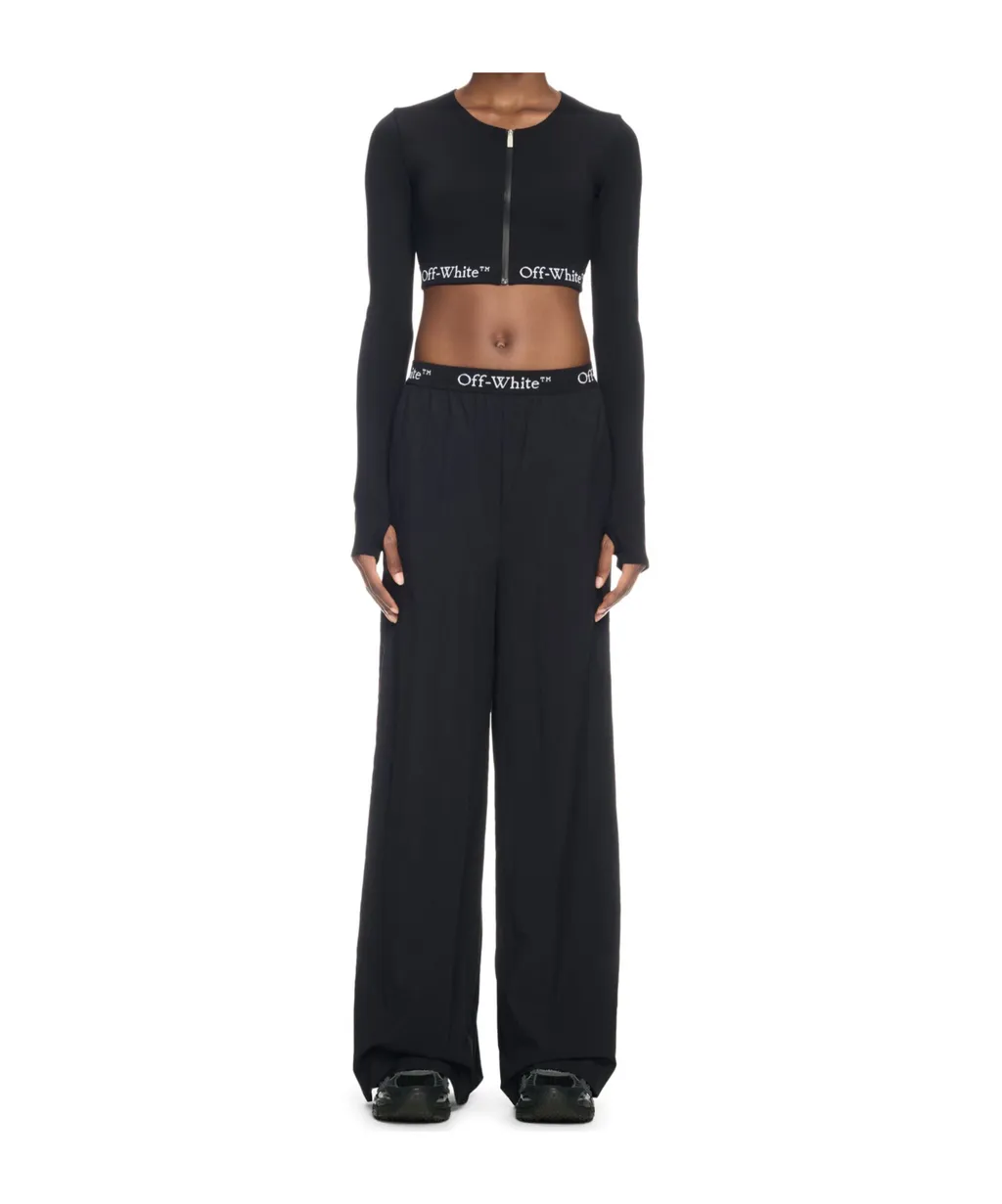 Logo Band Wide Leg Trousers