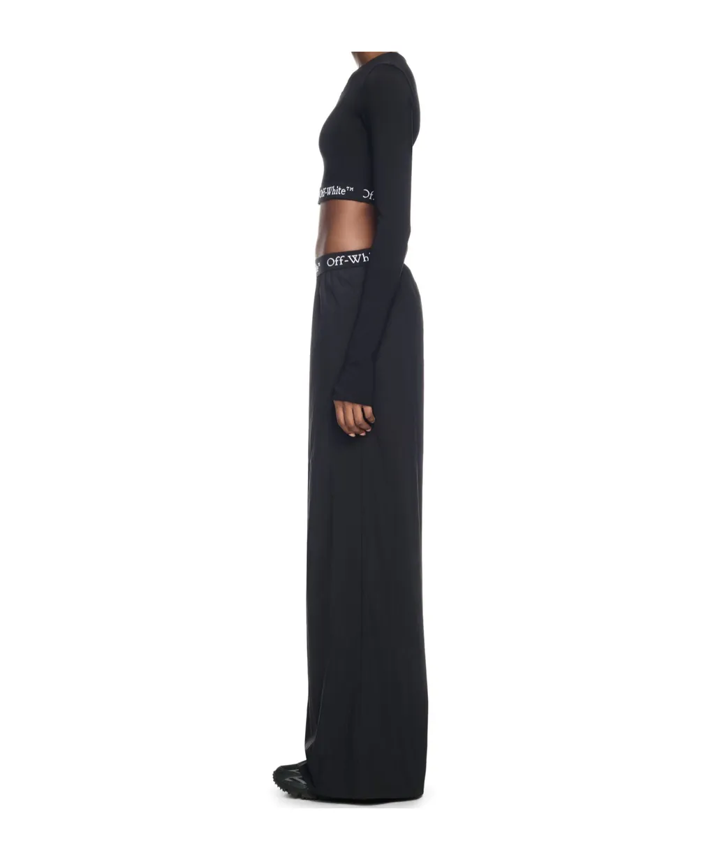 Logo Band Wide Leg Trousers
