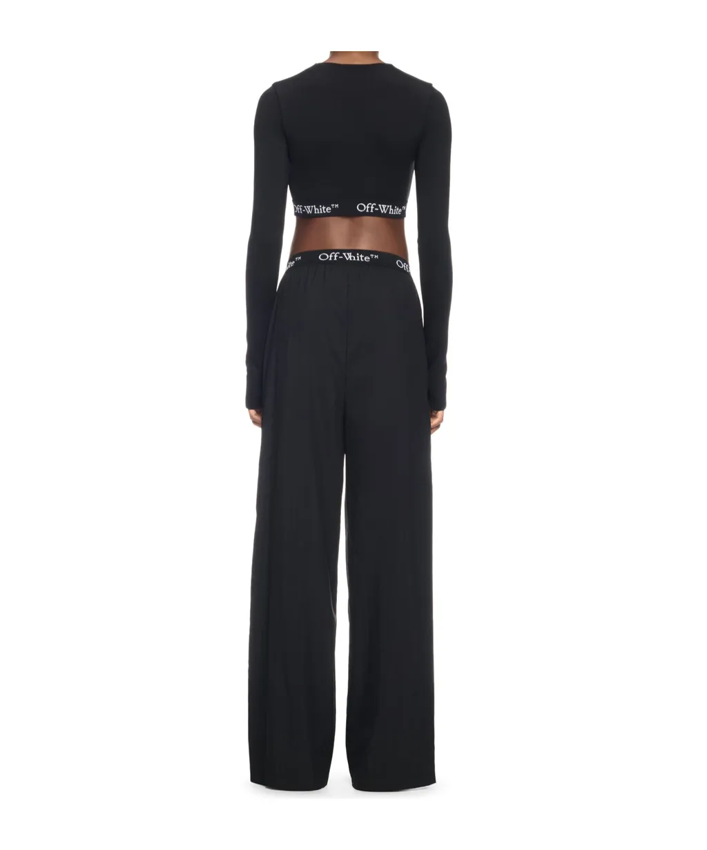 Logo Band Wide Leg Trousers