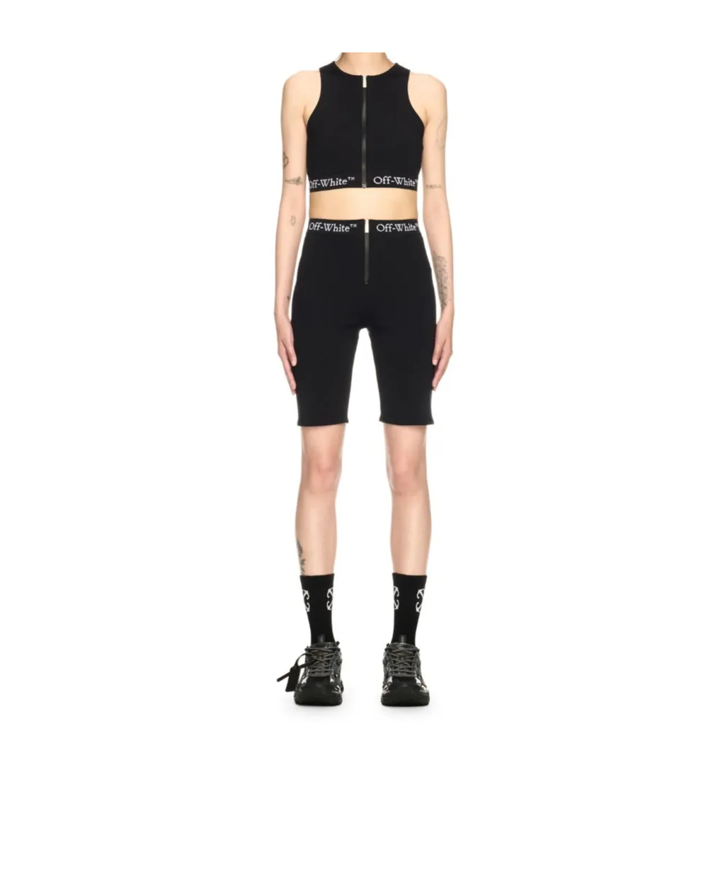 Zip-Up Crewneck Sleeveless Top