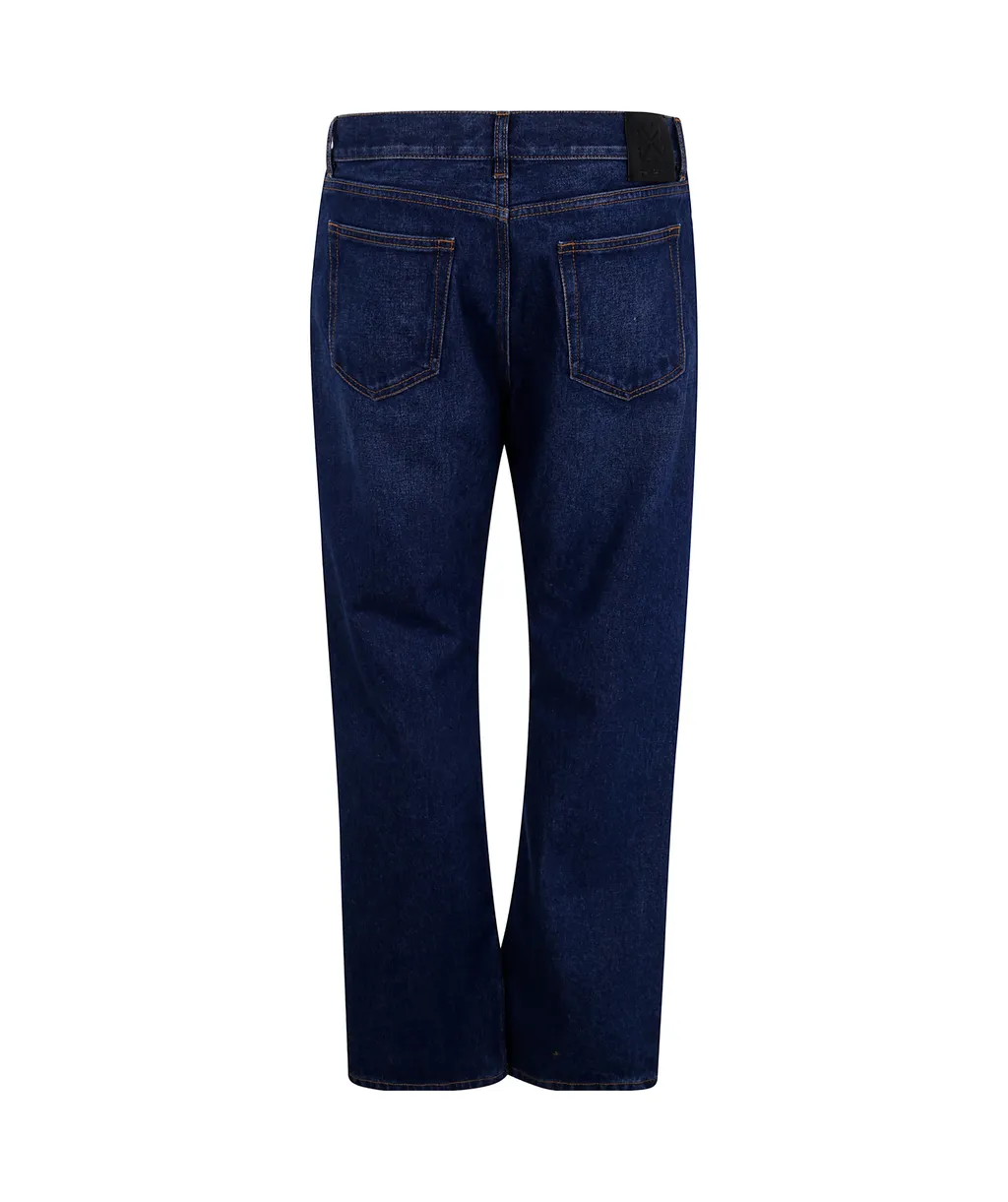 Logo Patch Straight Leg Jeans