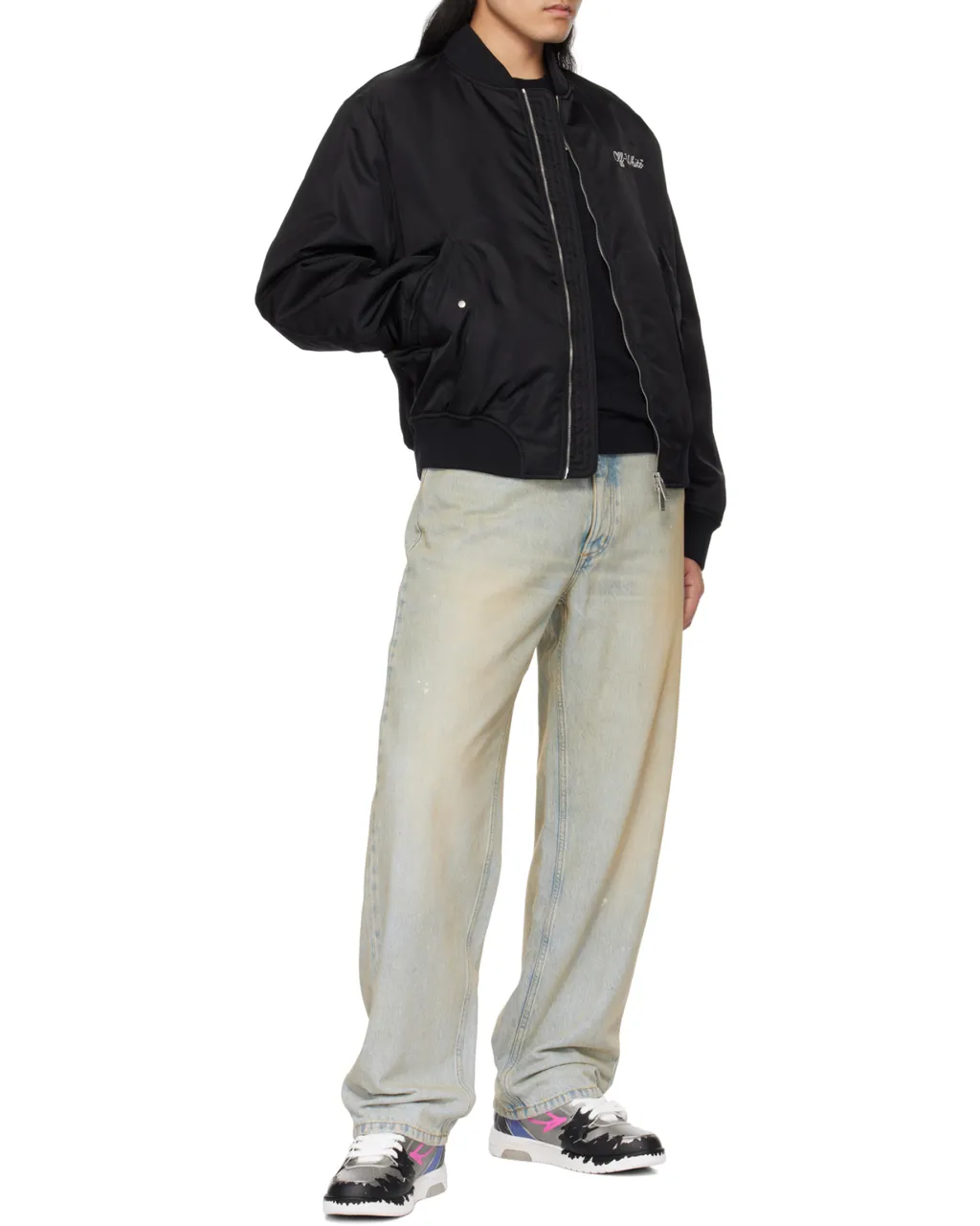 Script Varsity Zip-Up Bomber Jacket