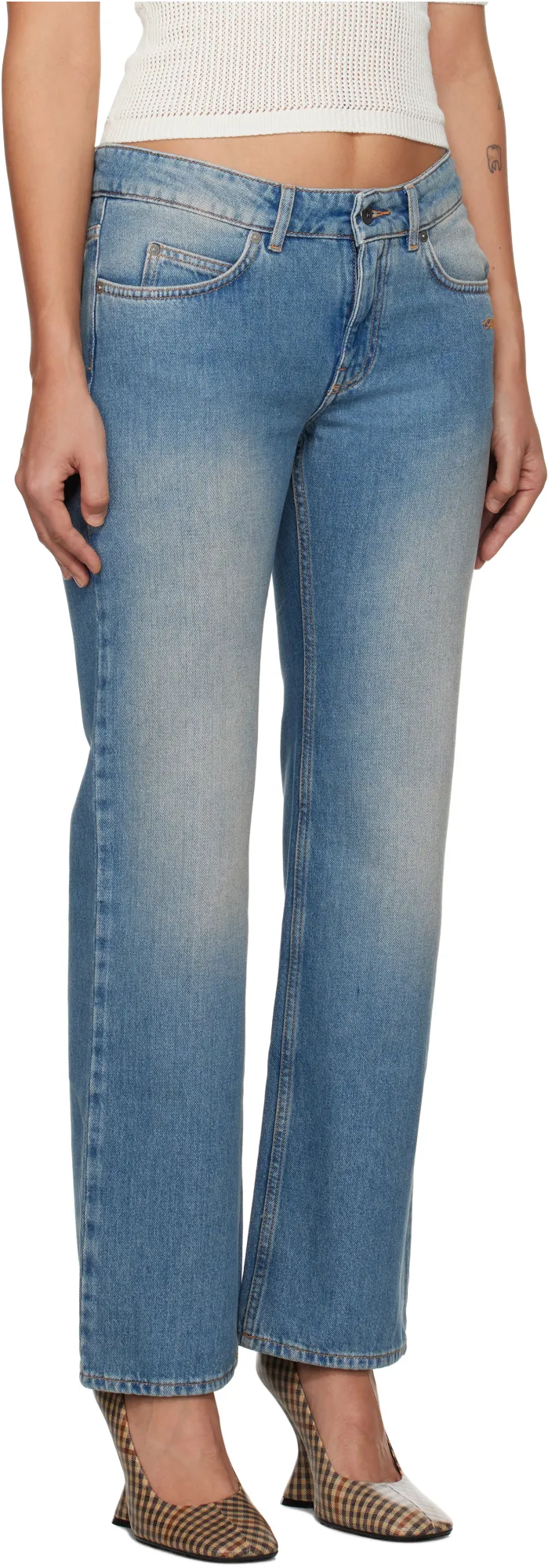 Embroidered-Logo Jeans