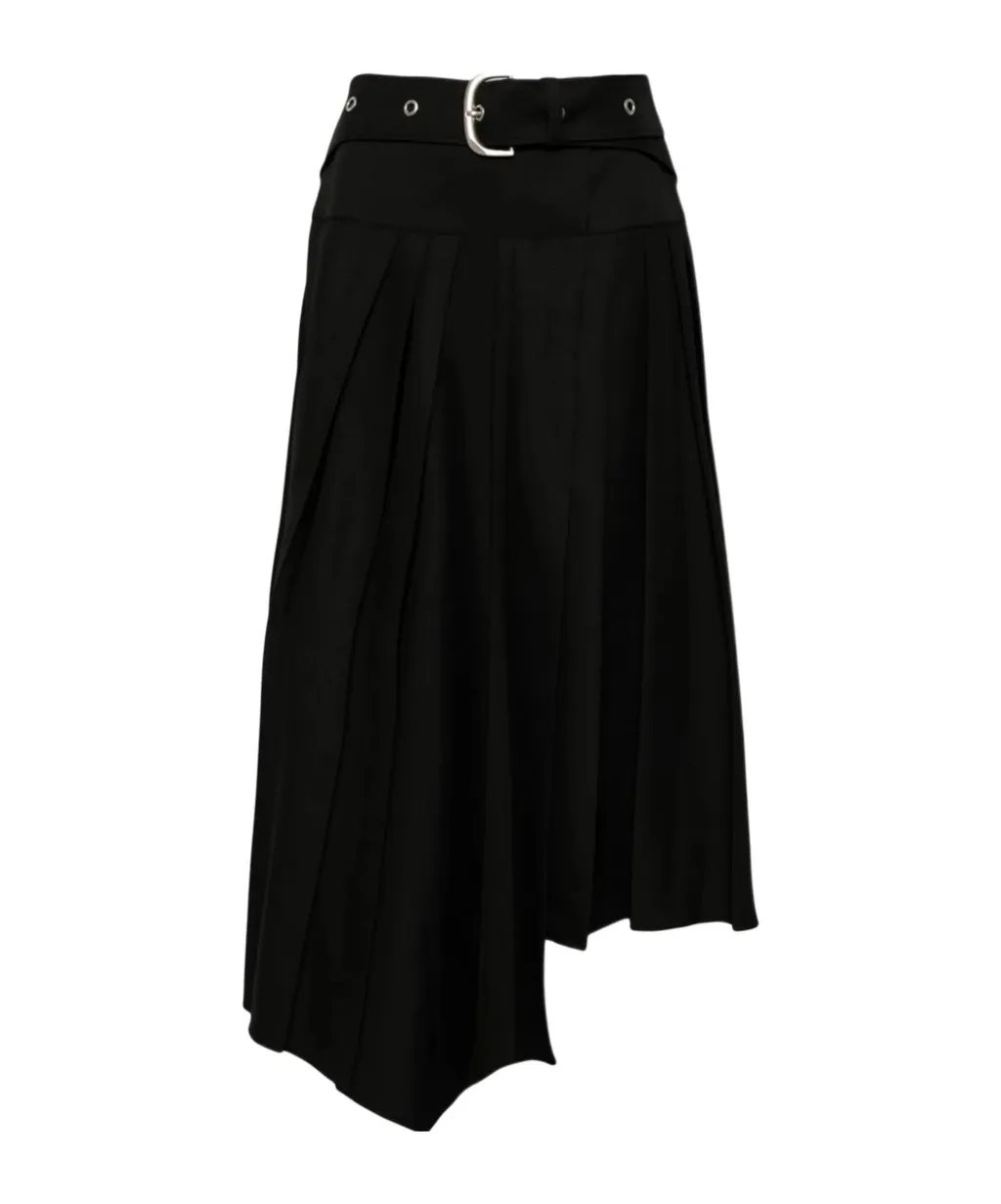 Belted Pleated Midi Dress