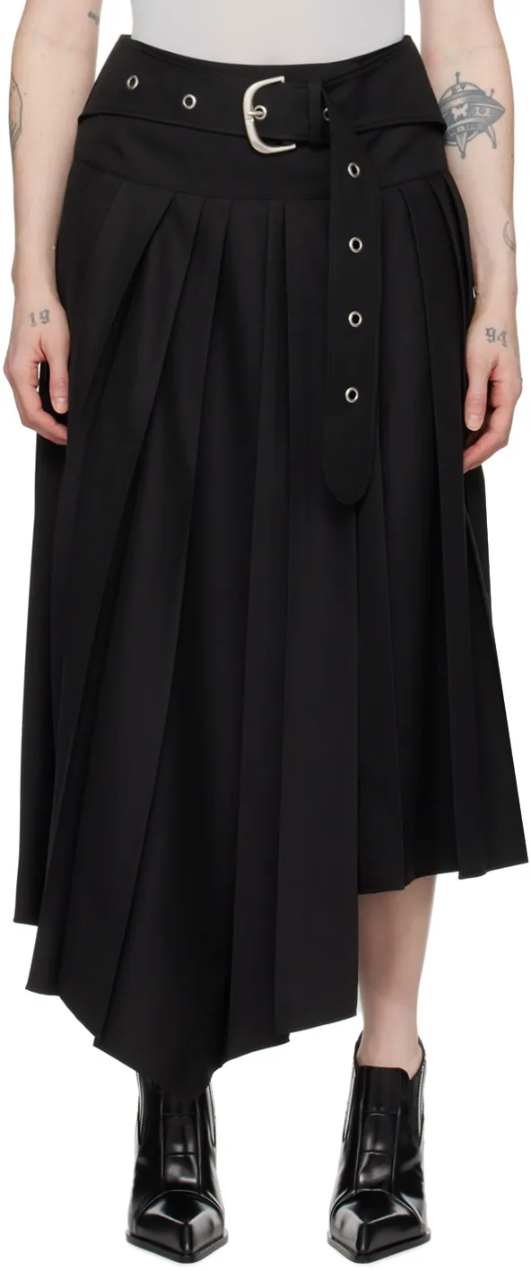 Belted Pleated Midi Dress