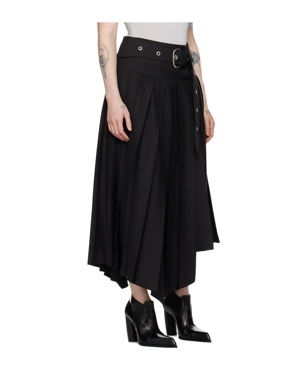 Belted Pleated Midi Dress