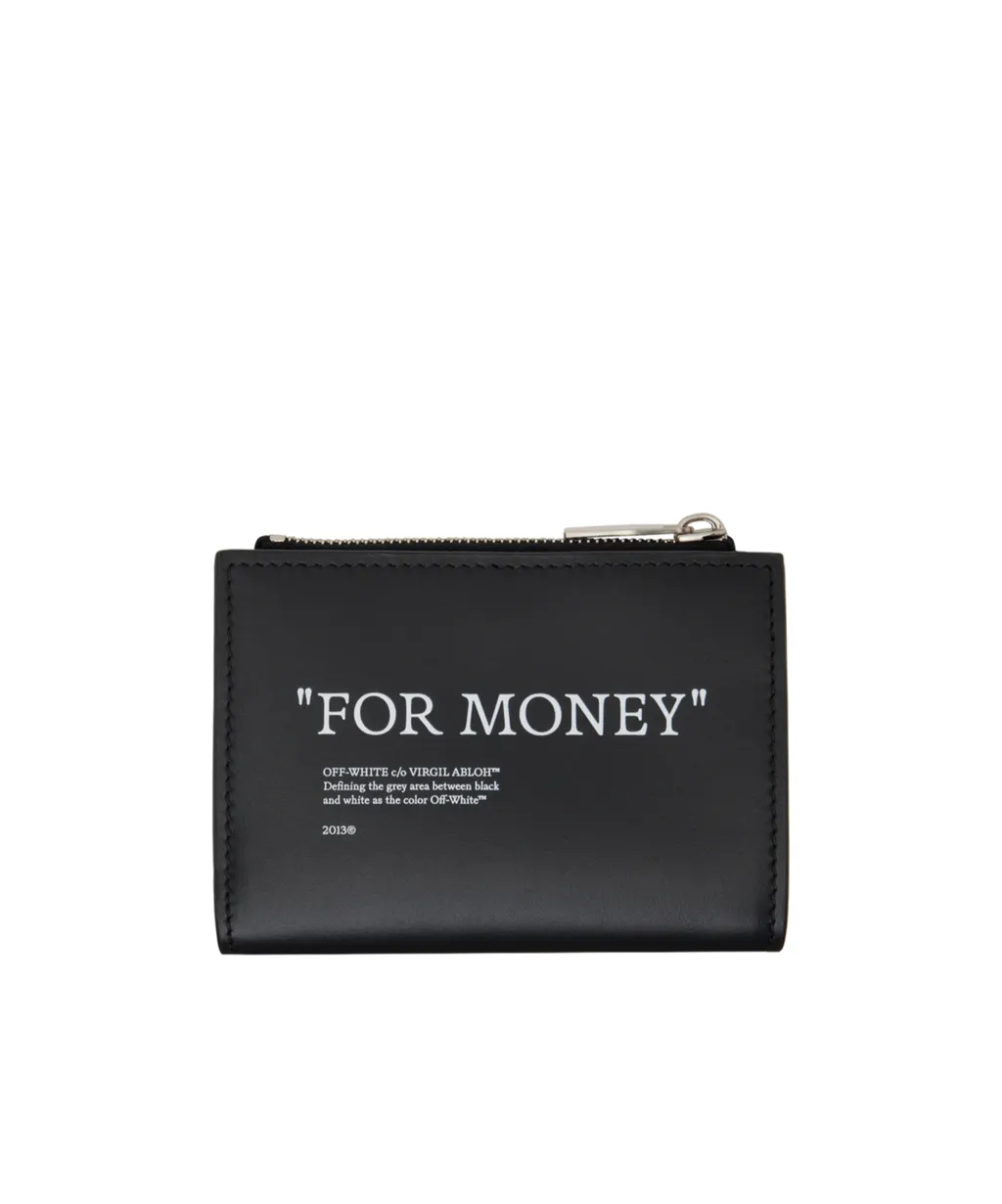 Slogan-Print Leather Wallet