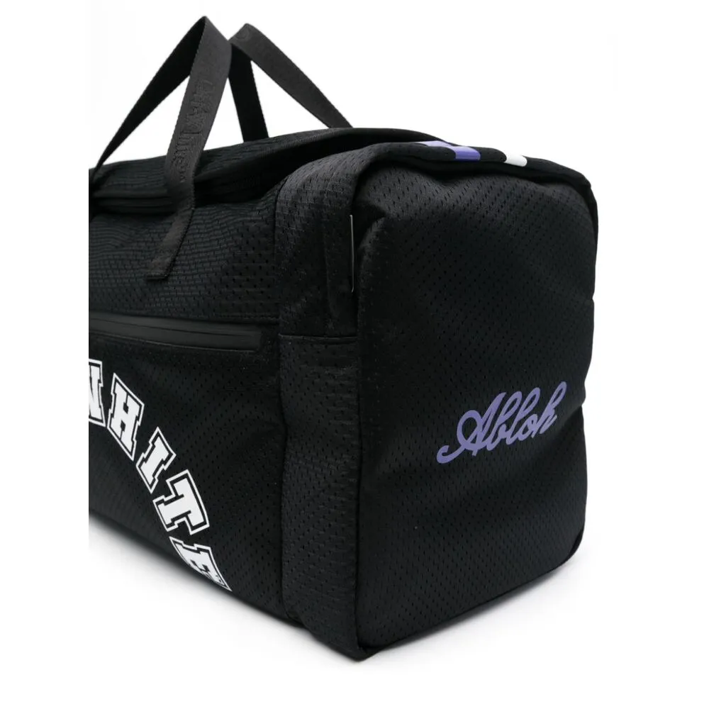 Logo-Print Mesh Holdall