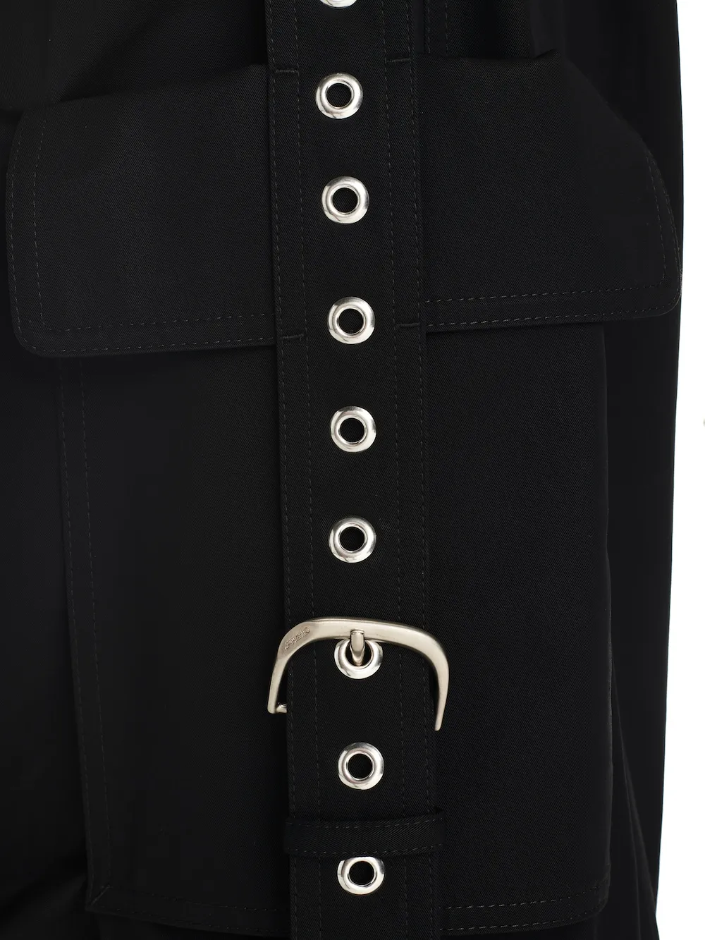 Buckled Wide Leg Cargo Trousers