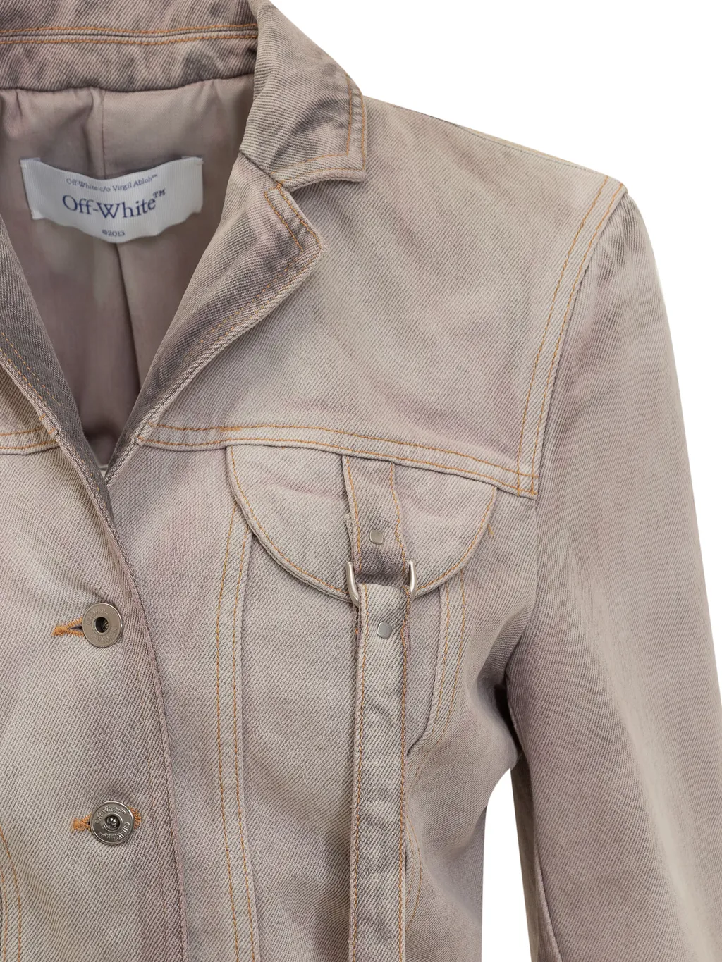 Buttoned Long-Sleeved Denim Jacket