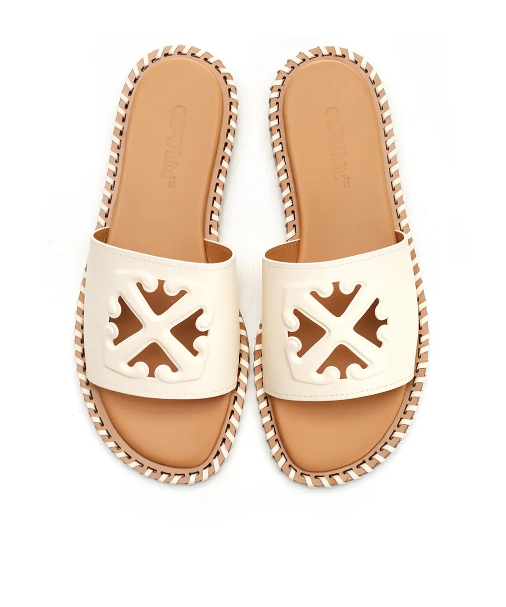 Twist Arrow-Embossed Slip-On Slides