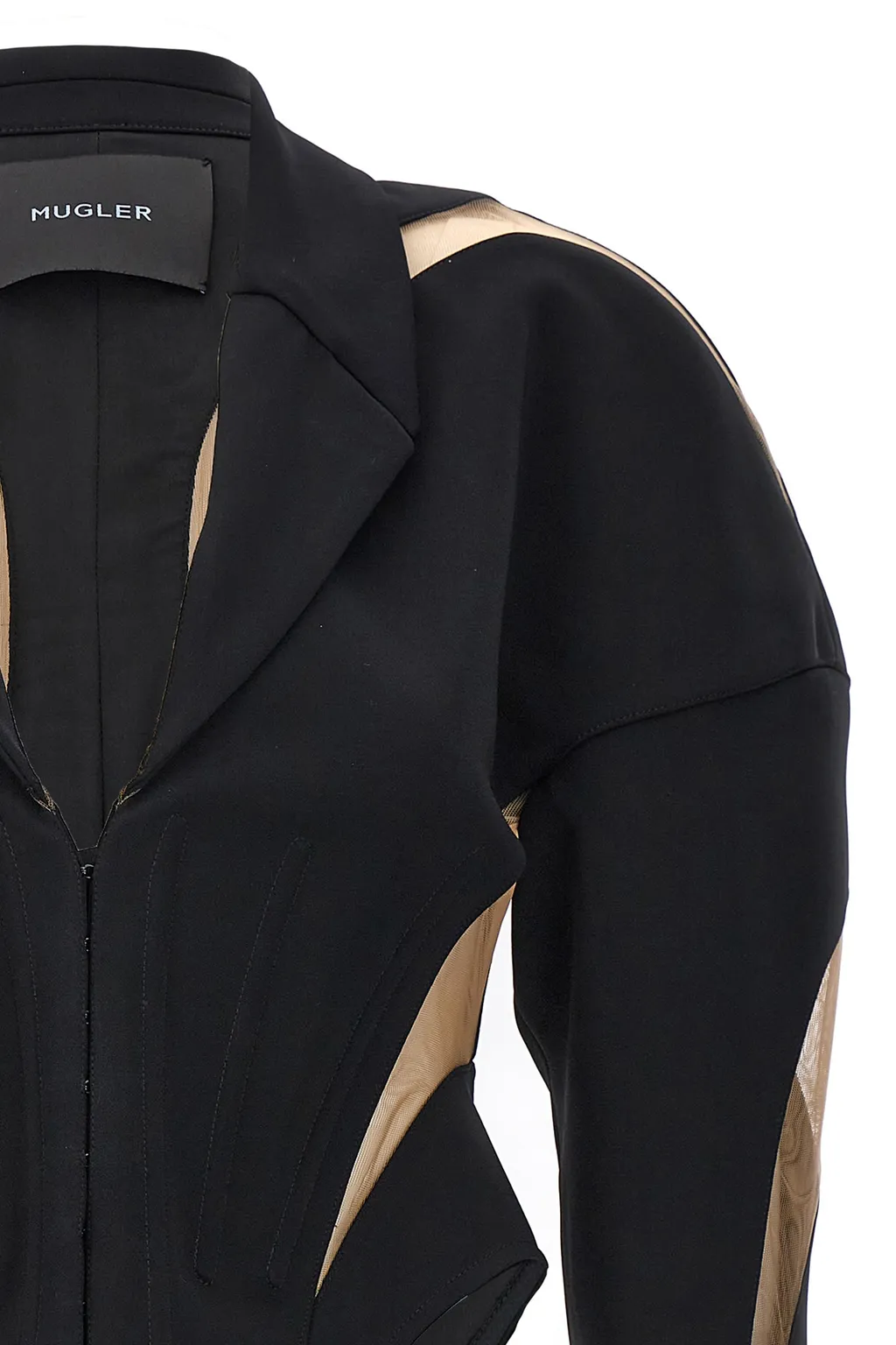 Sheer-Mesh Spiral Illusion Jacket