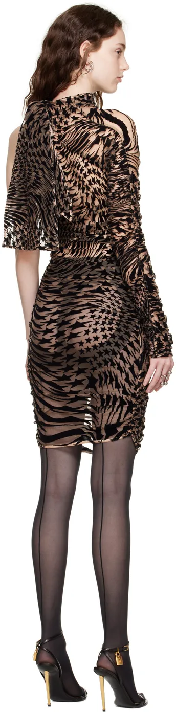 Star Mesh Asymmetric Minidress