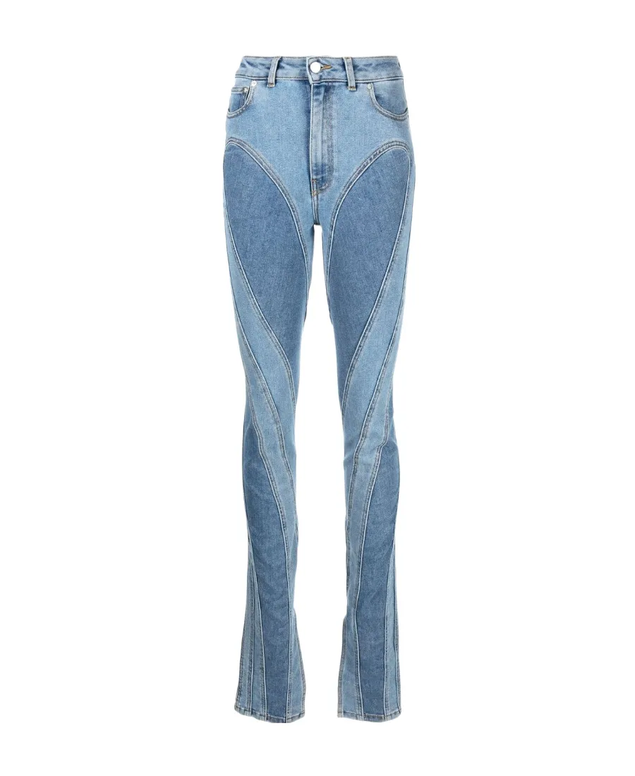 Seam-Detail Slim-Fit Jeans