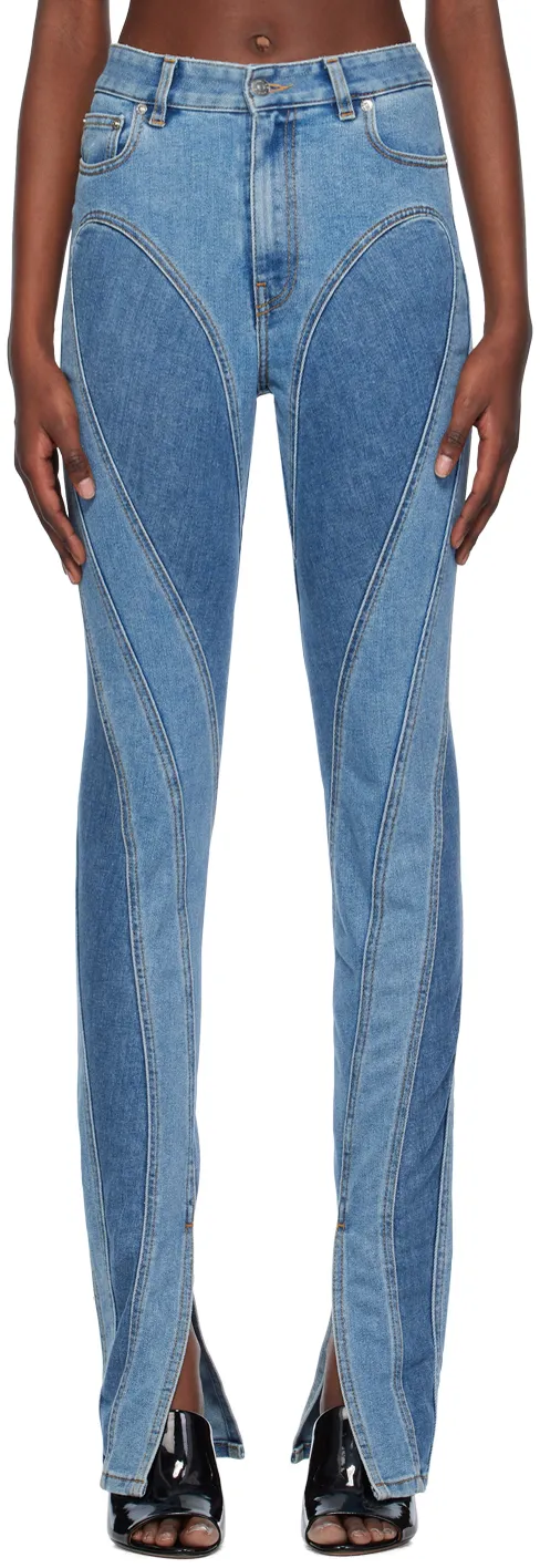 Seam-Detail Slim-Fit Jeans