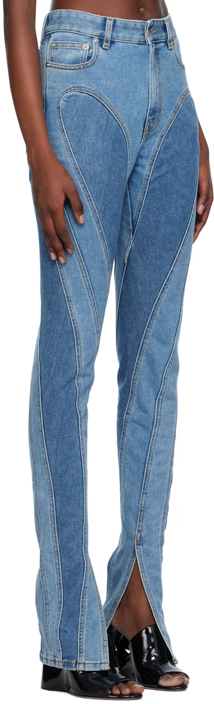 Seam-Detail Slim-Fit Jeans