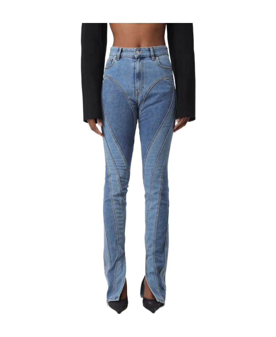 Seam-Detail Slim-Fit Jeans