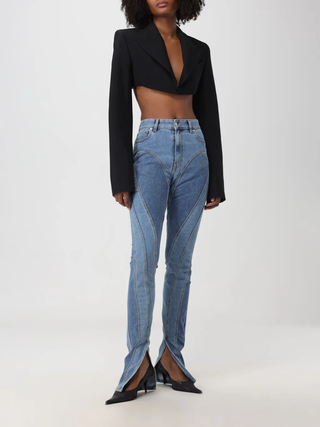 Seam-Detail Slim-Fit Jeans
