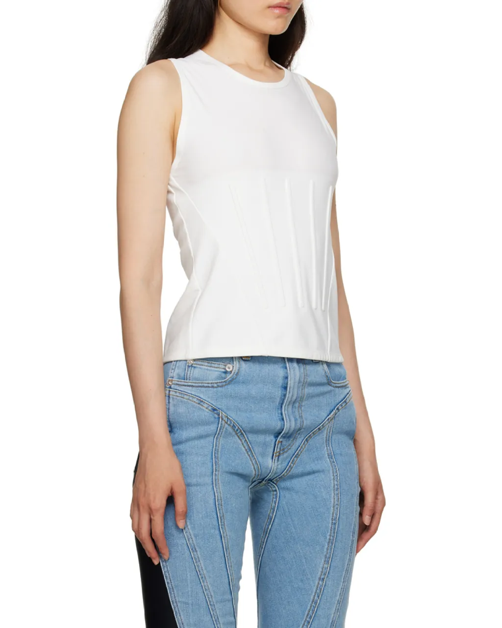 Round Collar Embossed Vest