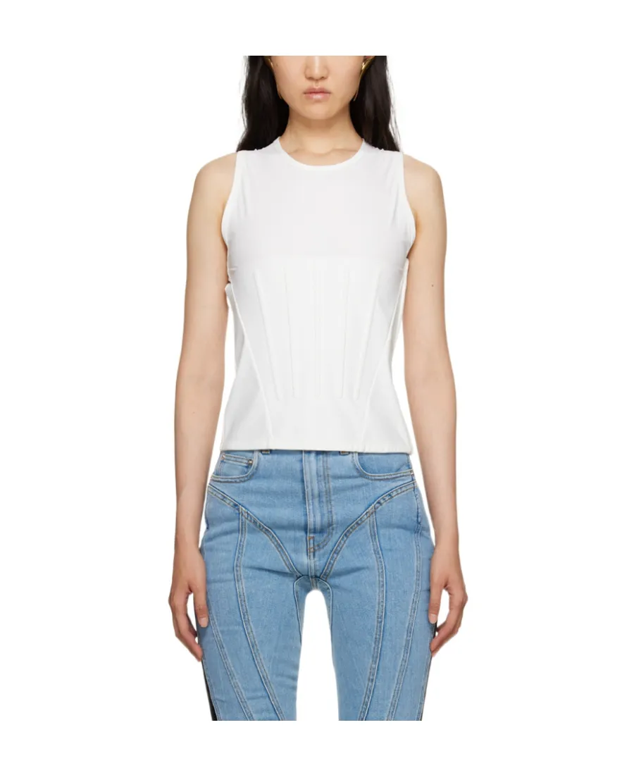 Round Collar Embossed Vest