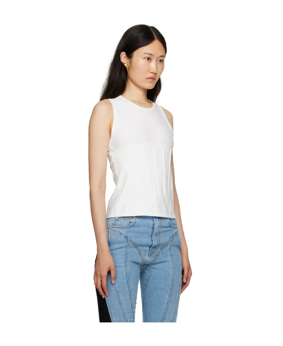 Round Collar Embossed Vest